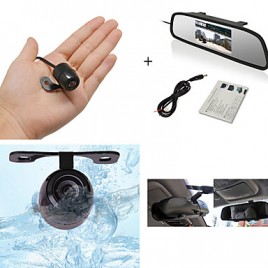 4.3" Car Rearview Mirror LCD Display Monitor+170° Wide Angle Reverse Parking Camera